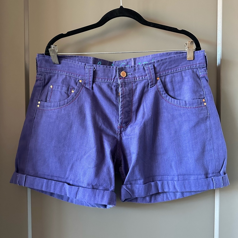 French Connection Purple Denim Shorts